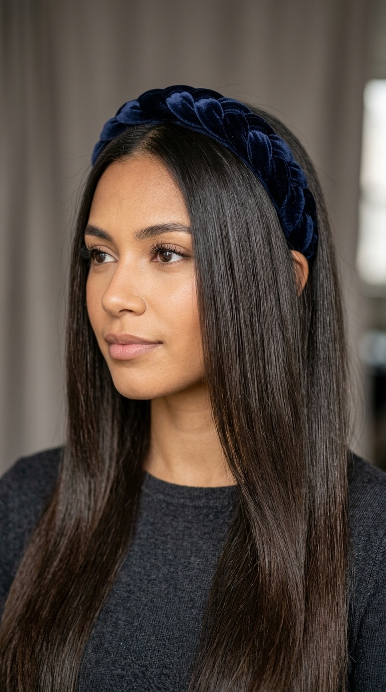 Classic Straight Blowout with a Braided Padded Band