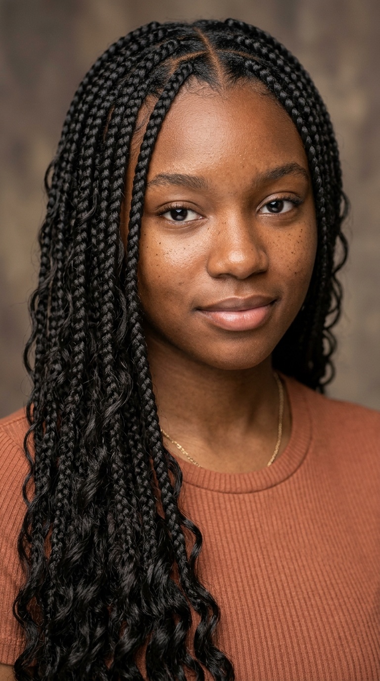 Classic Waist-Length Knotless Boho Braids