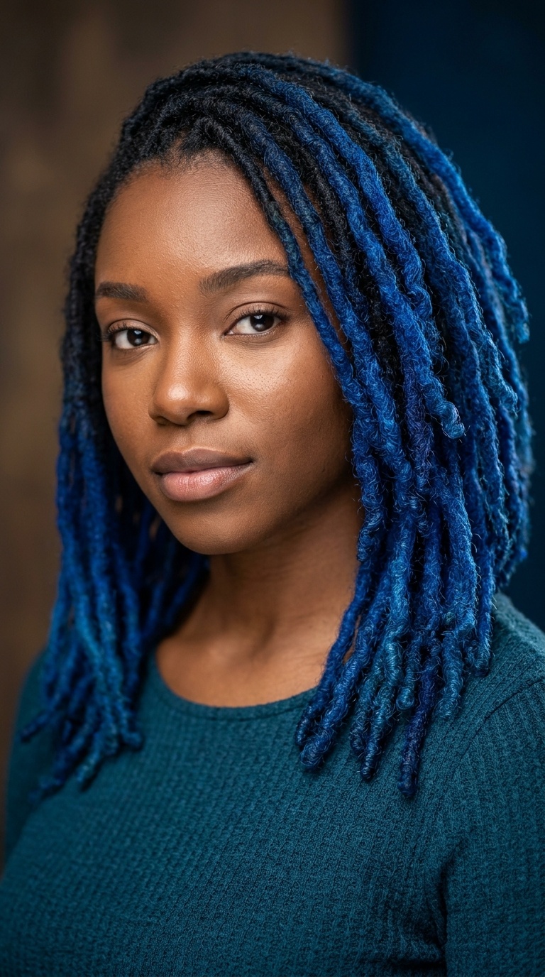 Cobalt Blue Ombre Locs