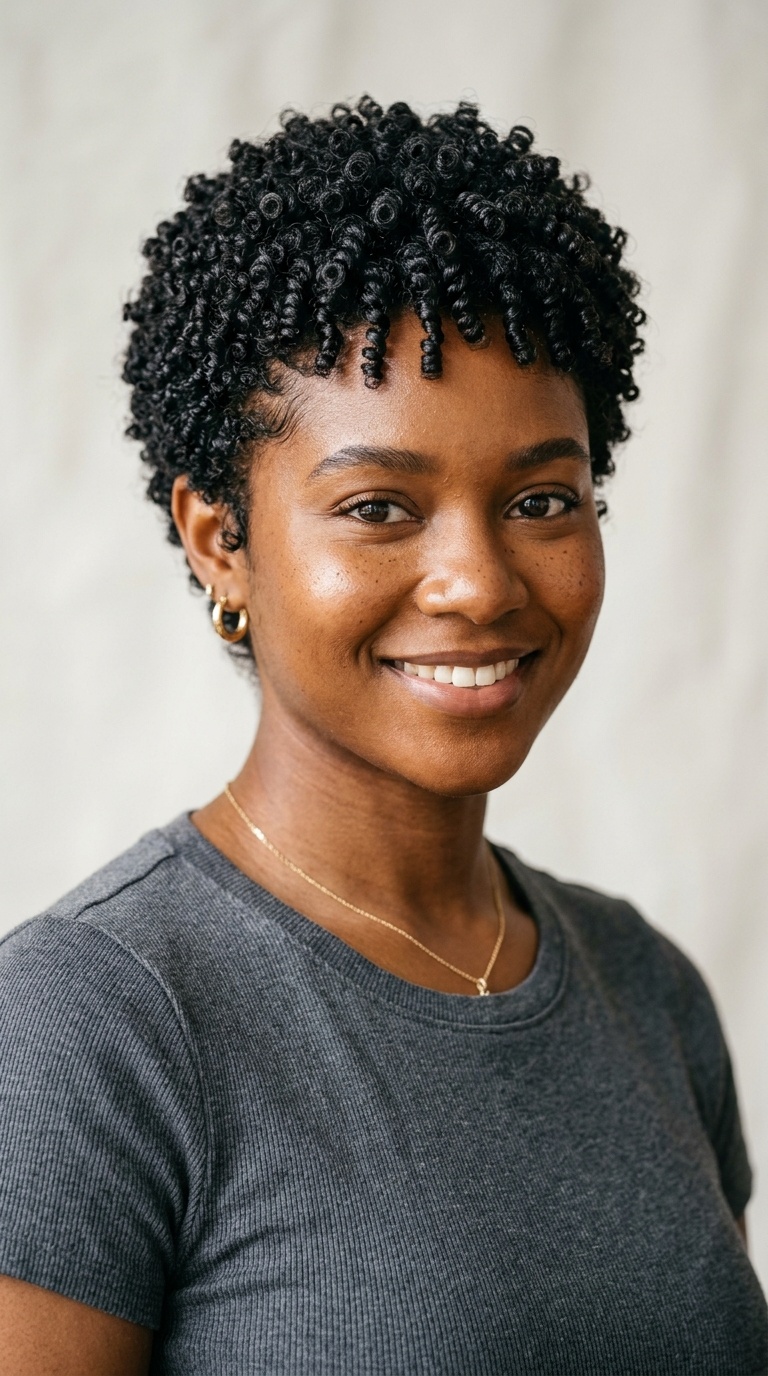 Coiled Pixie Cut