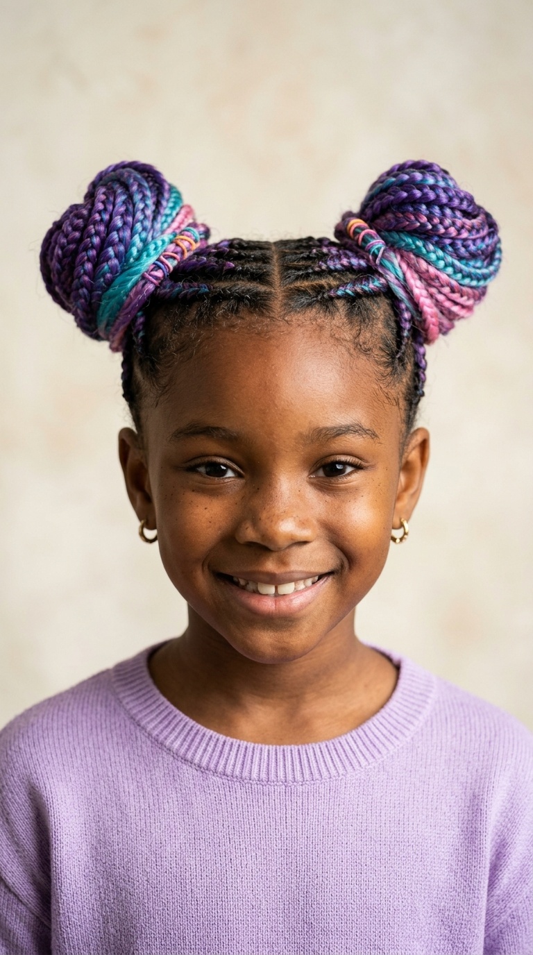 Colorful Ombre Double Buns