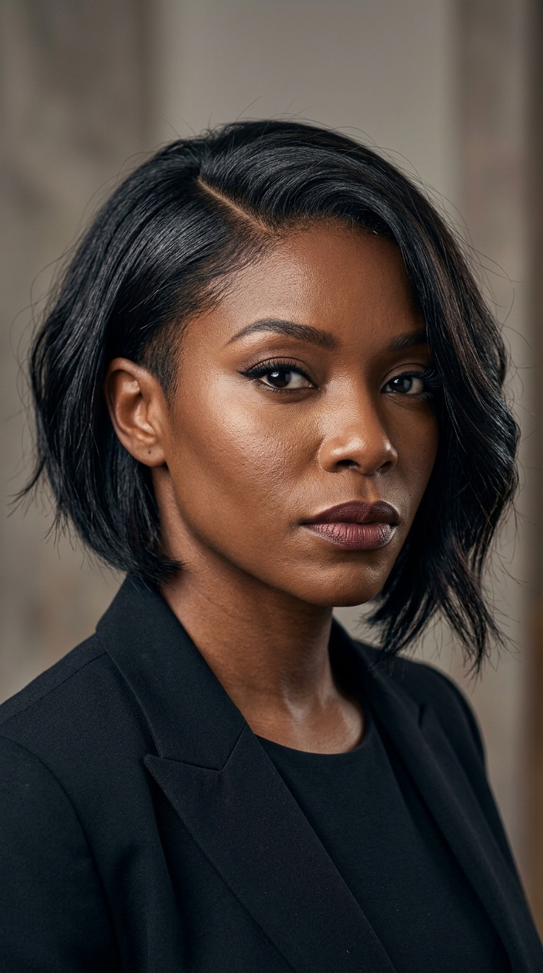 Cookie Lyon’s Asymmetrical Bob