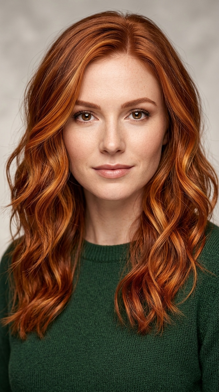 Copper Balayage on Natural Red