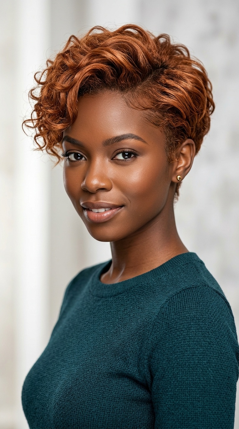 Copper Tapered Bob-Style Pixie