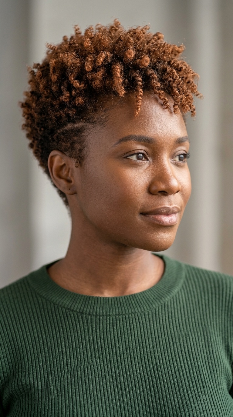 Copper Tinted Teeny Weeny Afro (TWA)