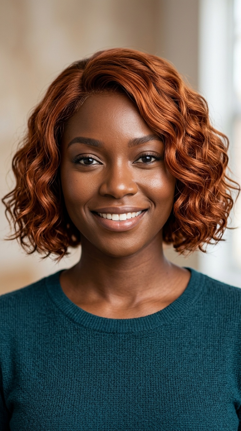 Copper-Toned Deep Wave Bob