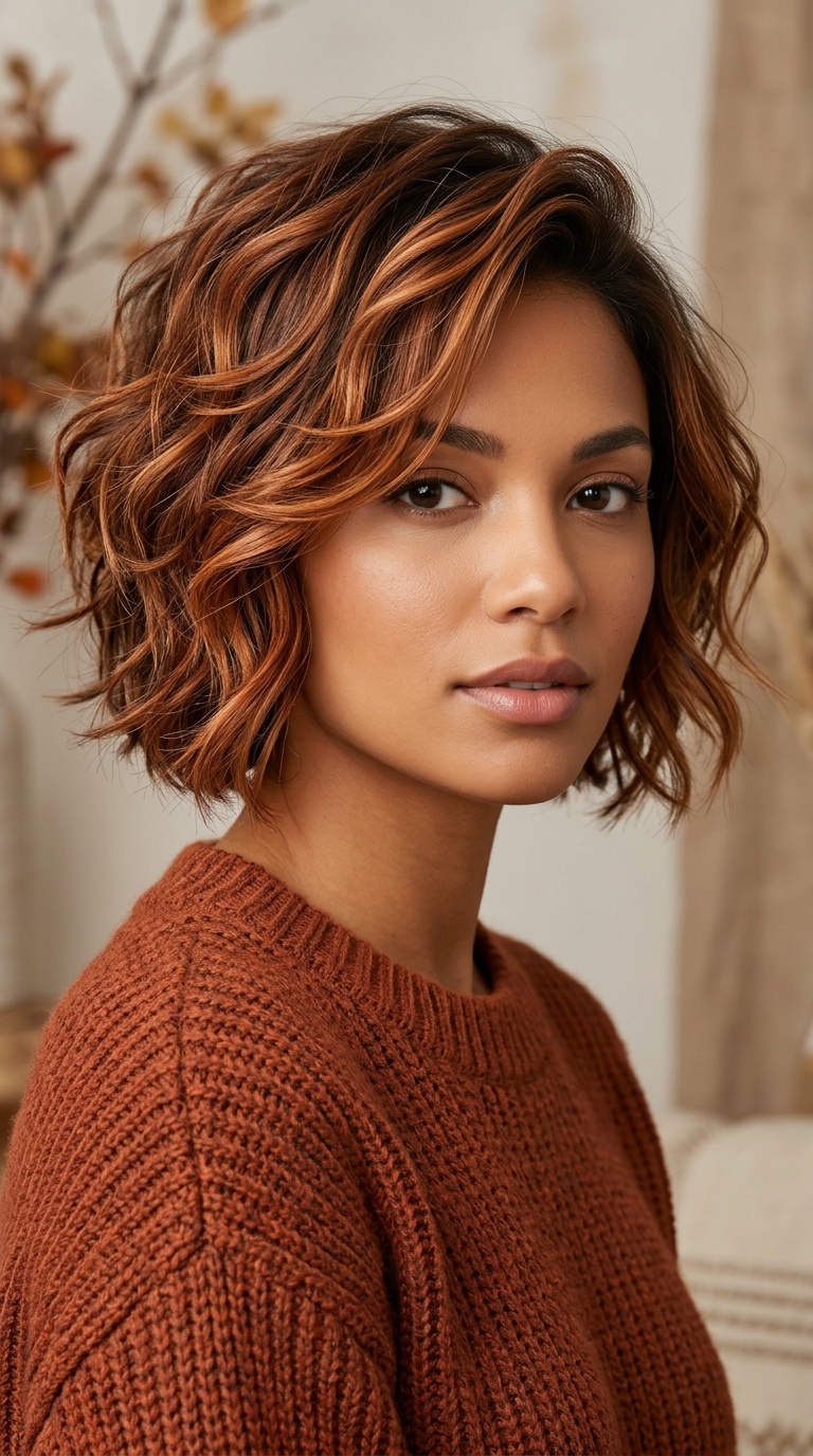Copper-Toned Highlights and Waves