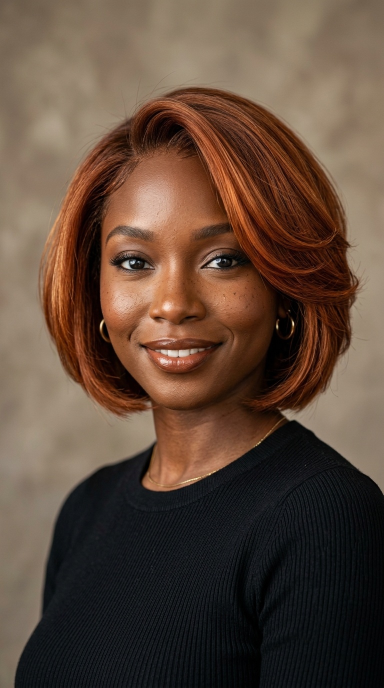 Copper Toned Layered Bob