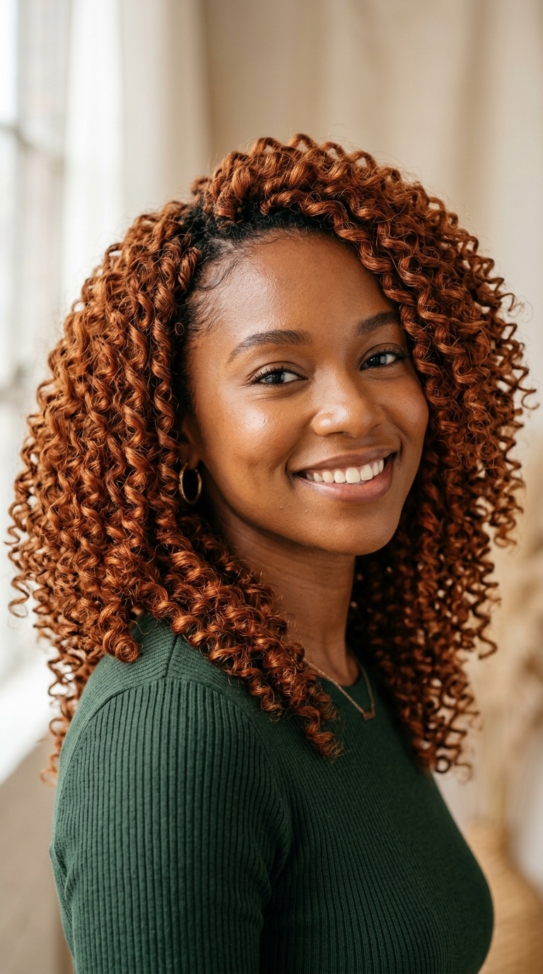 Copper-Toned Spiral Curls