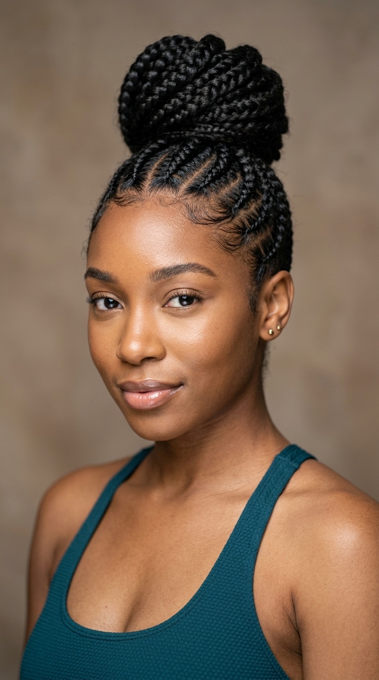 Cornrow Accents with a Bun