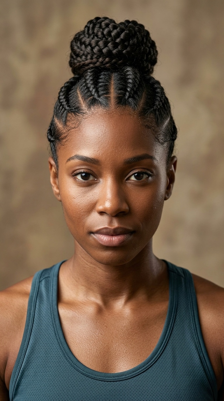 Cornrow Accents with Bun