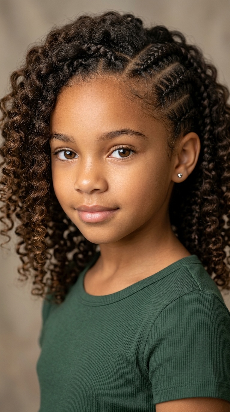 Cornrow Accents with Curls