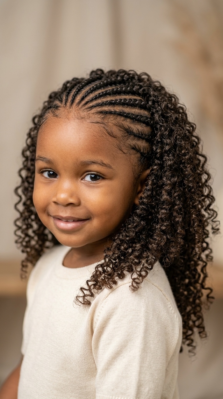 Cornrow Accents with Loose Curls
