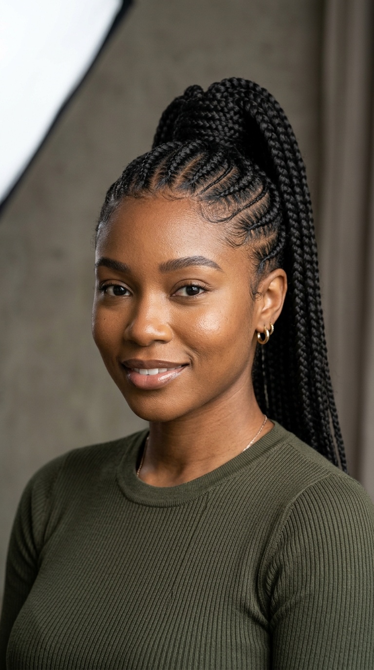 Cornrow High Ponytail