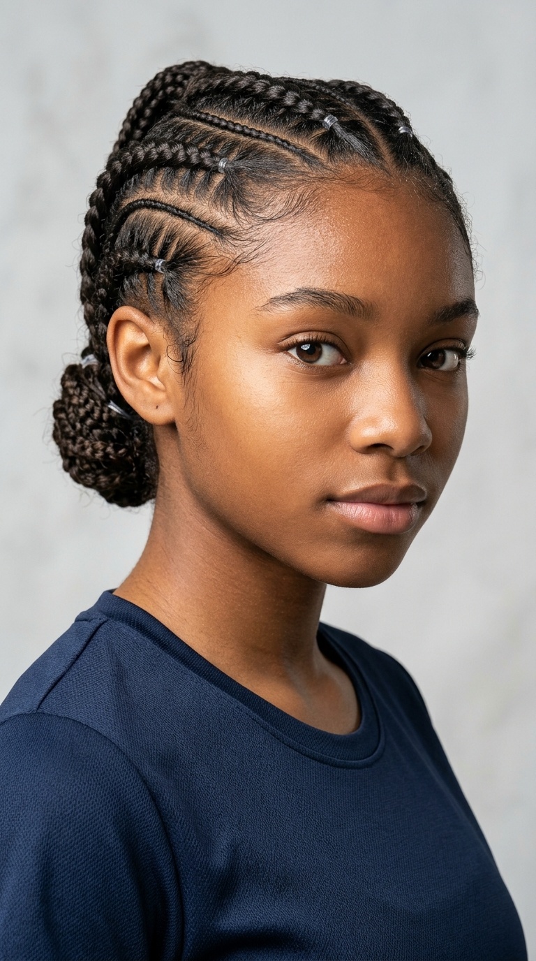 Cornrow-Inspired Braided Sections