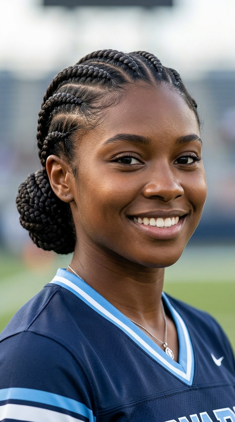 Cornrow Low Bun