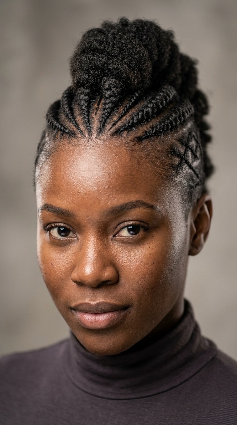 Cornrow Mohawk with Criss-Cross Sides