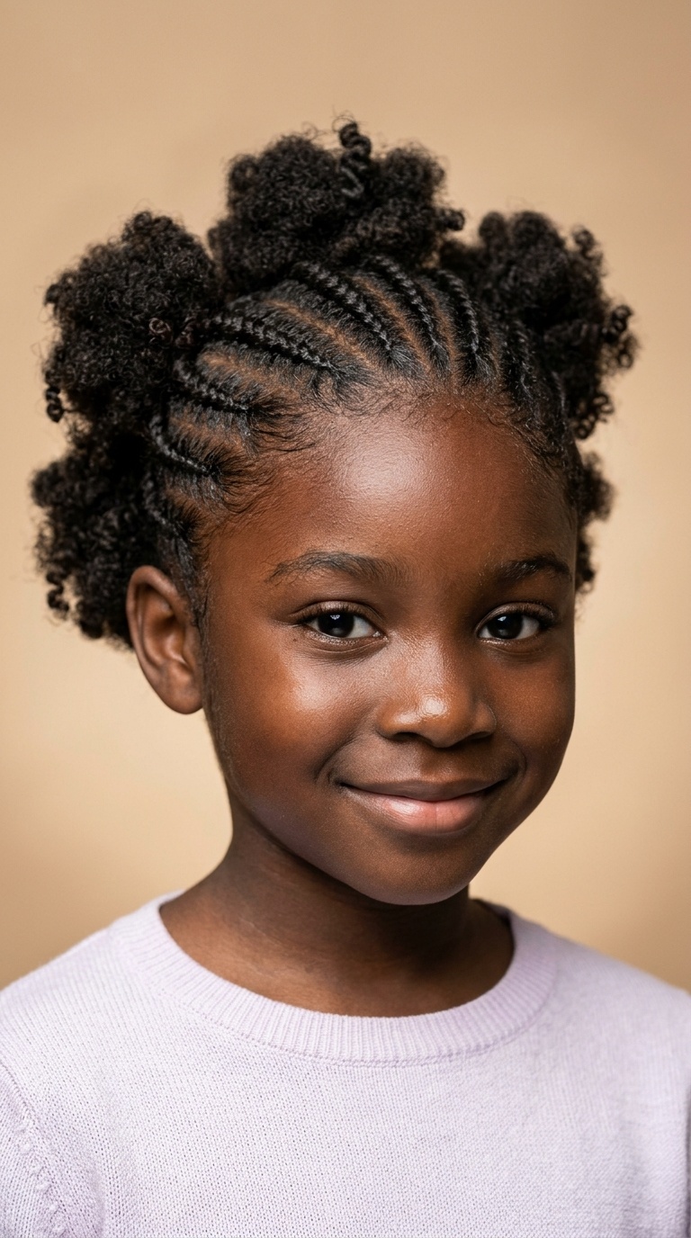 Cornrowed Back Puffs