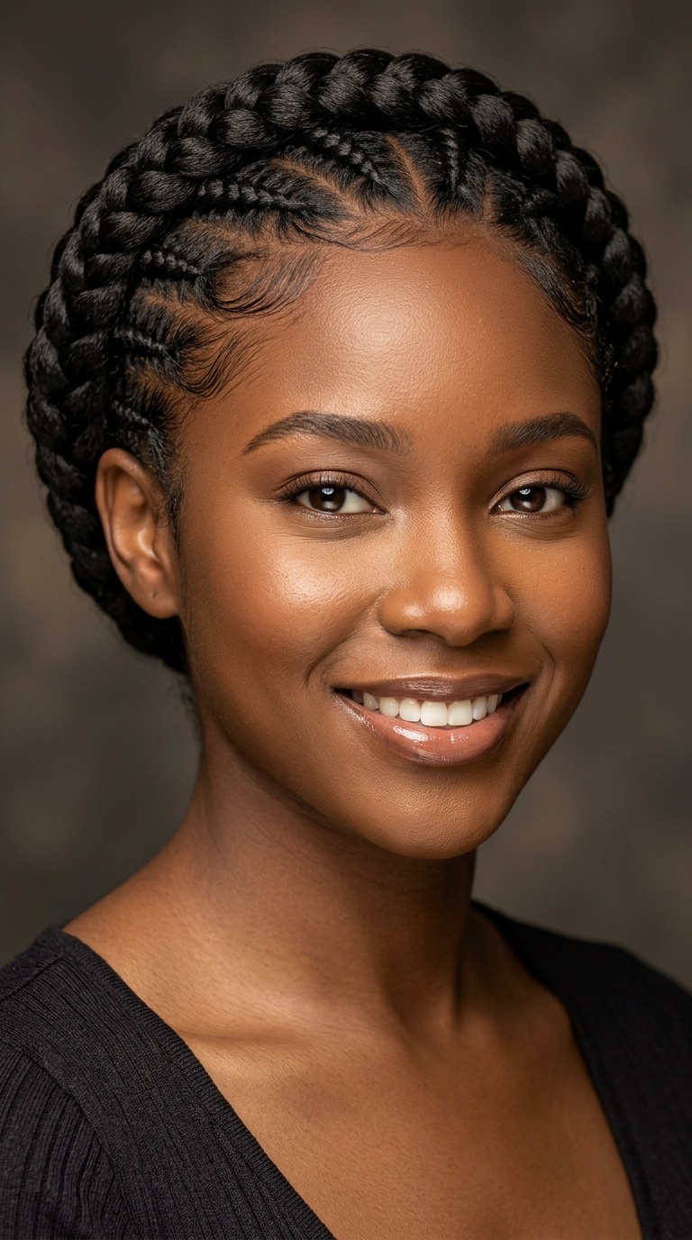 Cornrowed Halo Braid