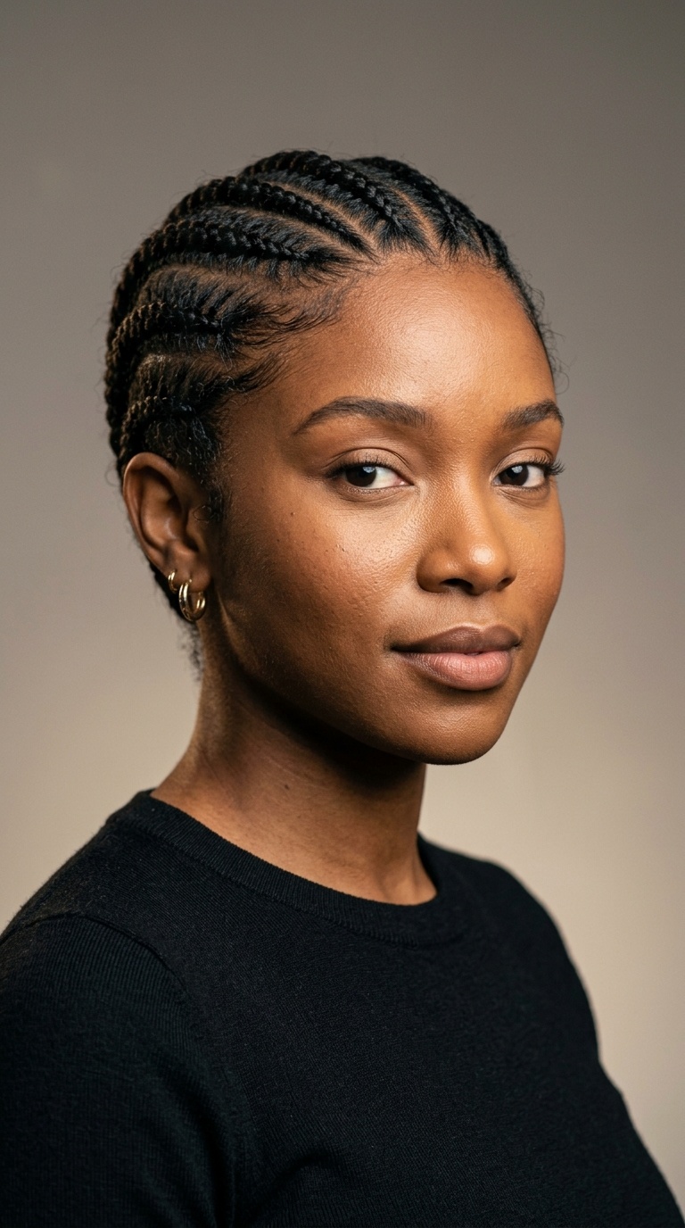 Cornrowed Pixie Cut