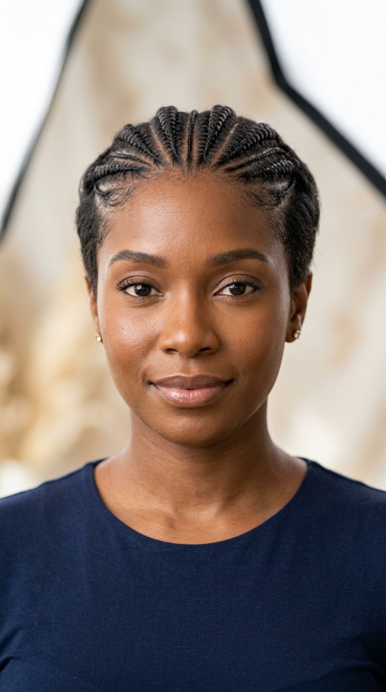 Cornrowed Pixie Taper
