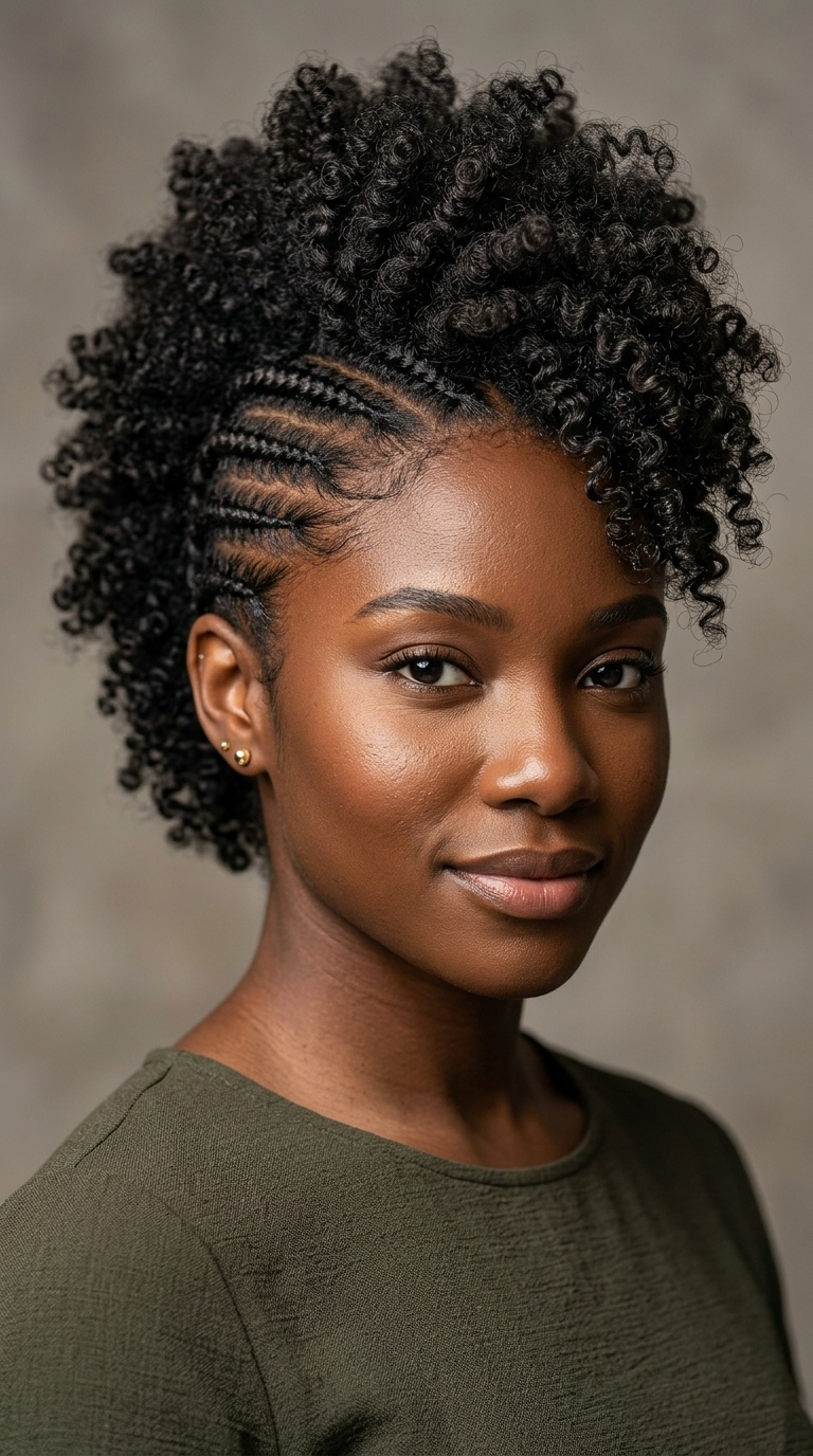 Cornrowed Side Frohawk