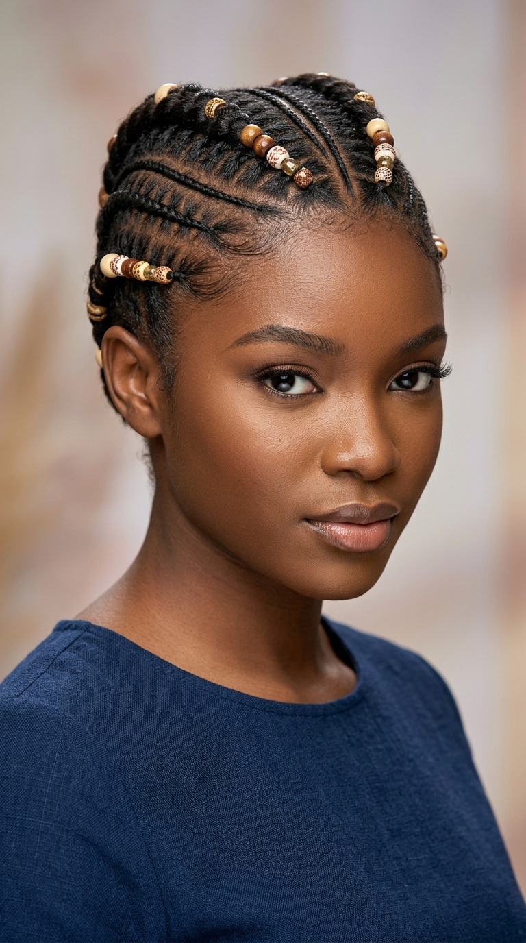 Cornrowed Two Patewo with Beads