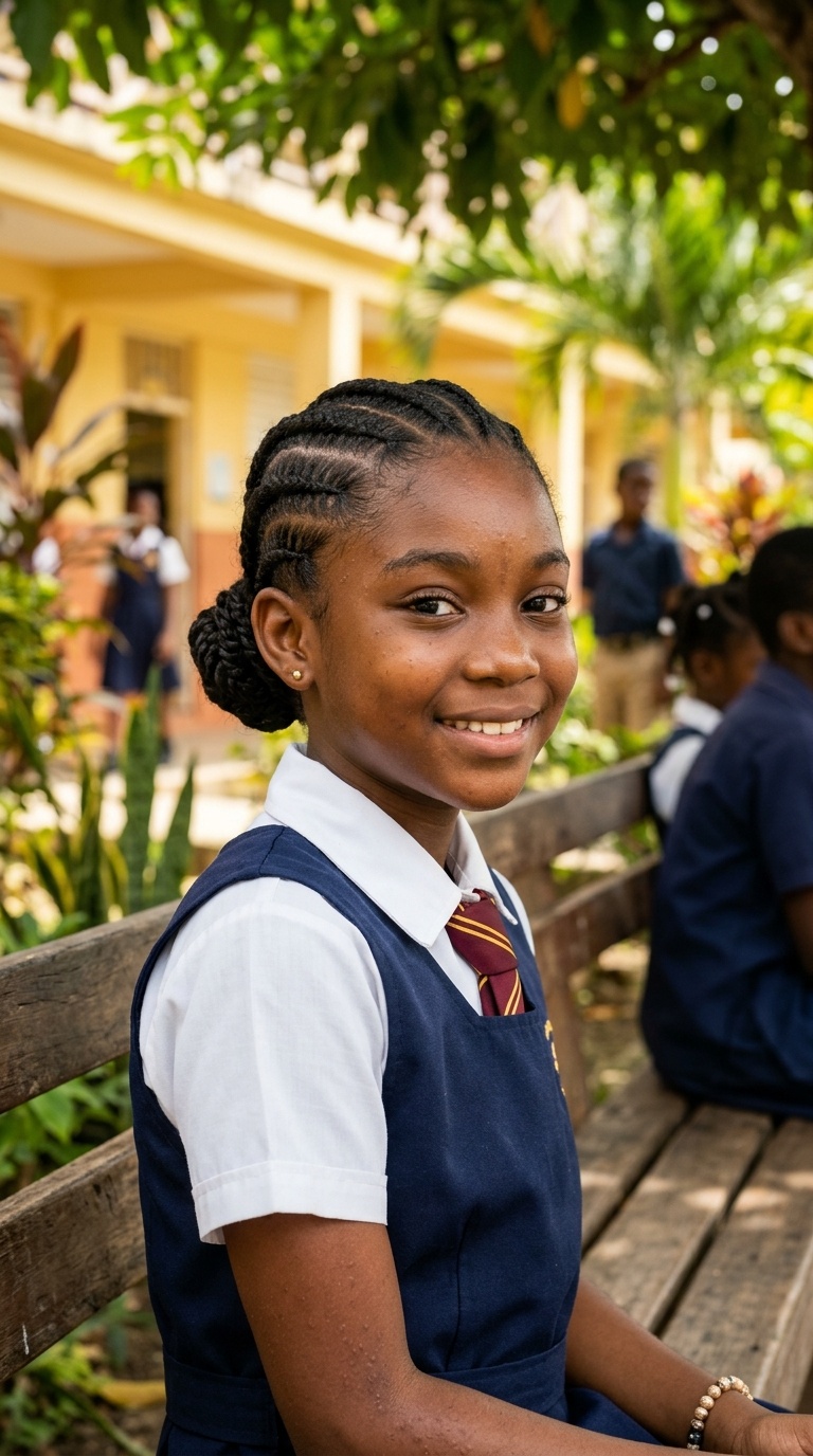 Cornrows into a Low Bun