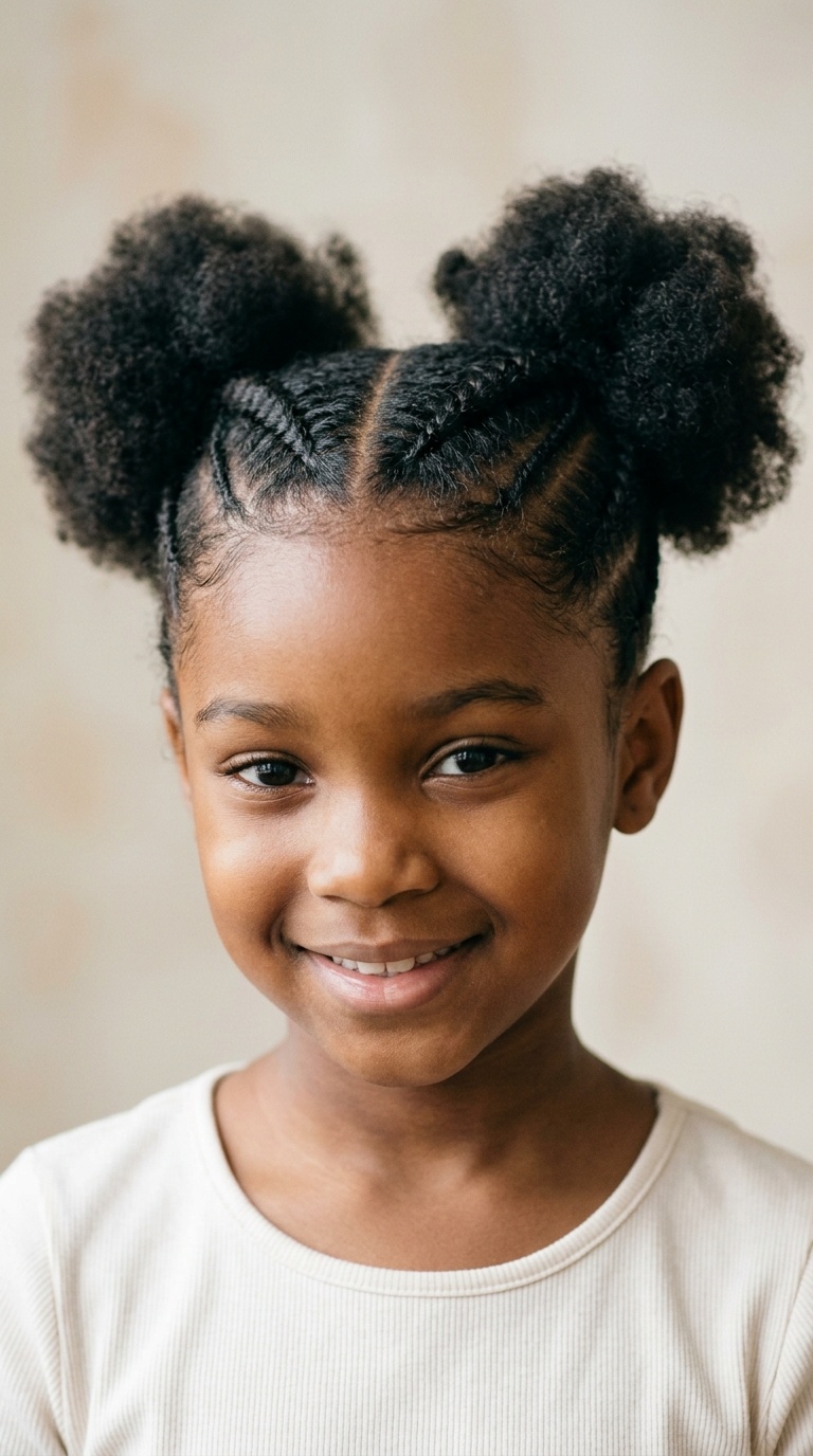 Cornrows into Puff Pigtails