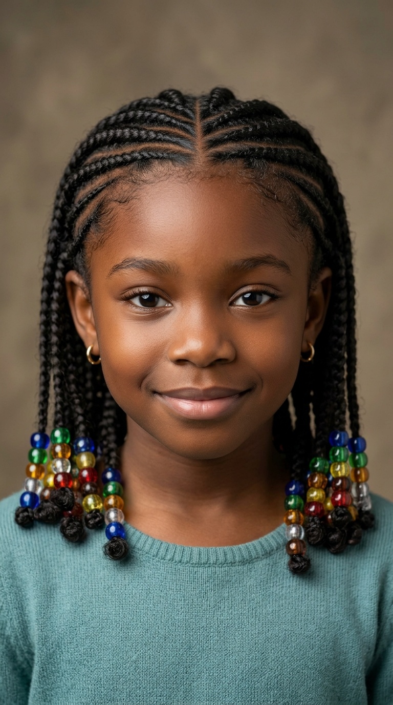 Cornrows with Beaded Ends