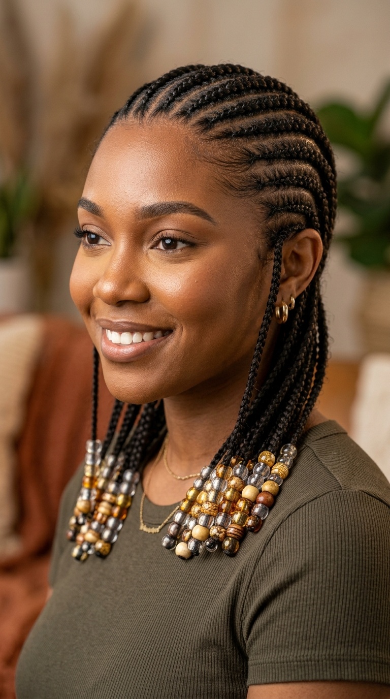 Cornrows with Beads