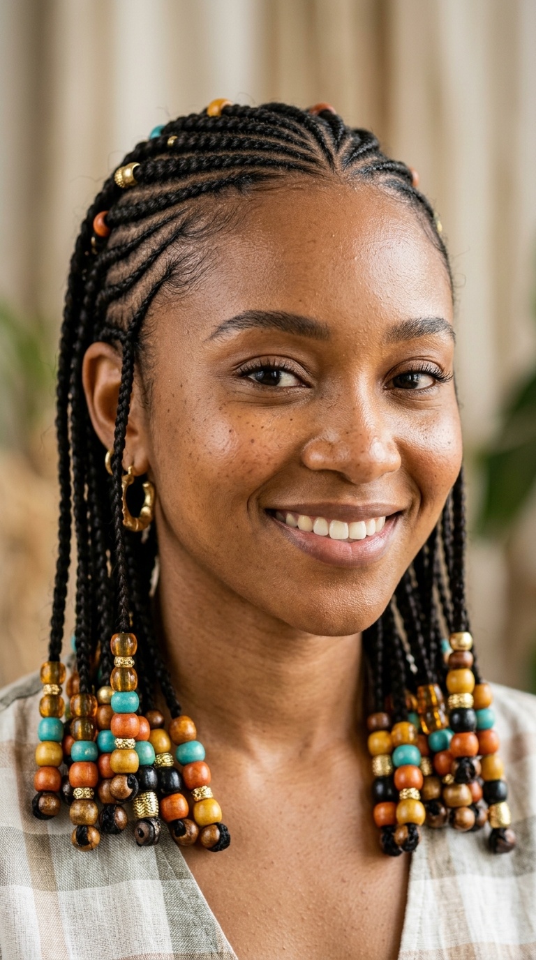 Cornrows with Beads