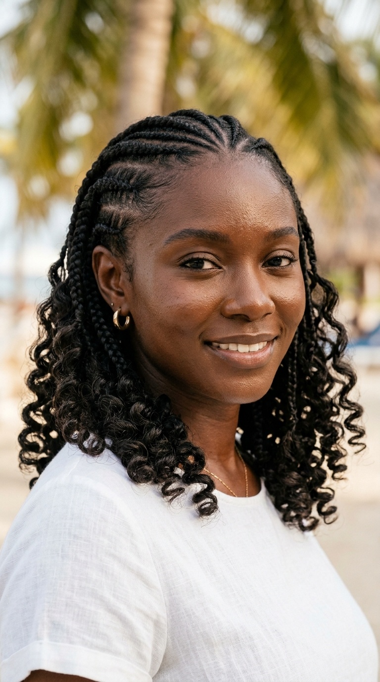 Cornrows with Curly Ends (Goddess Cornrows)