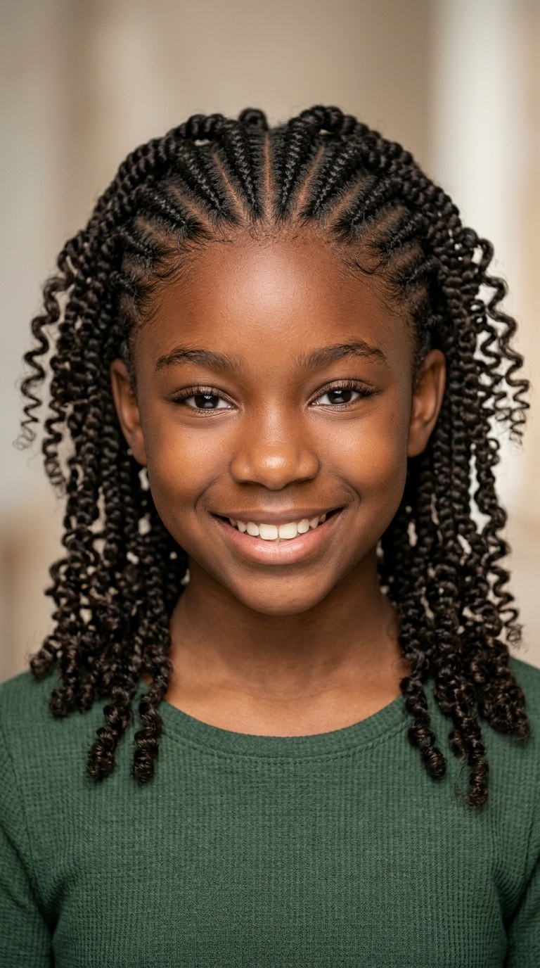Cornrows with Curly 