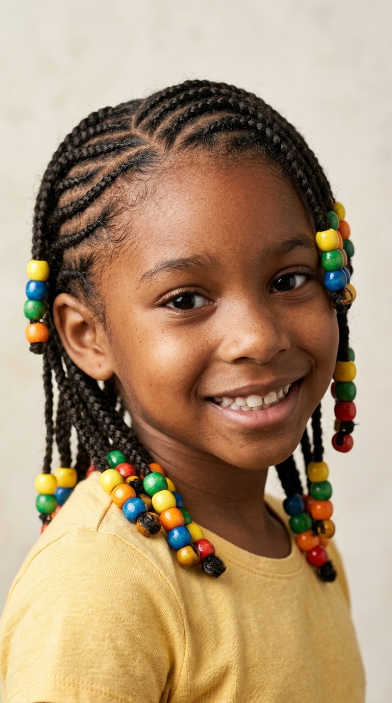 Cornrows with Decorative Beads