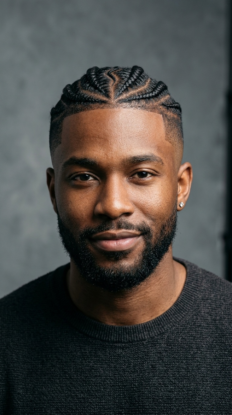 Cornrows with High Fade