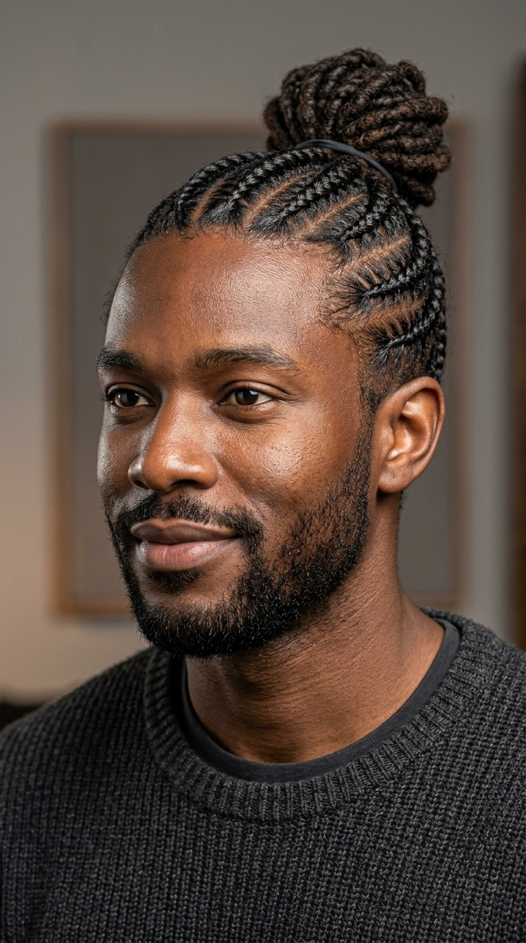 Cornrows with Man Bun