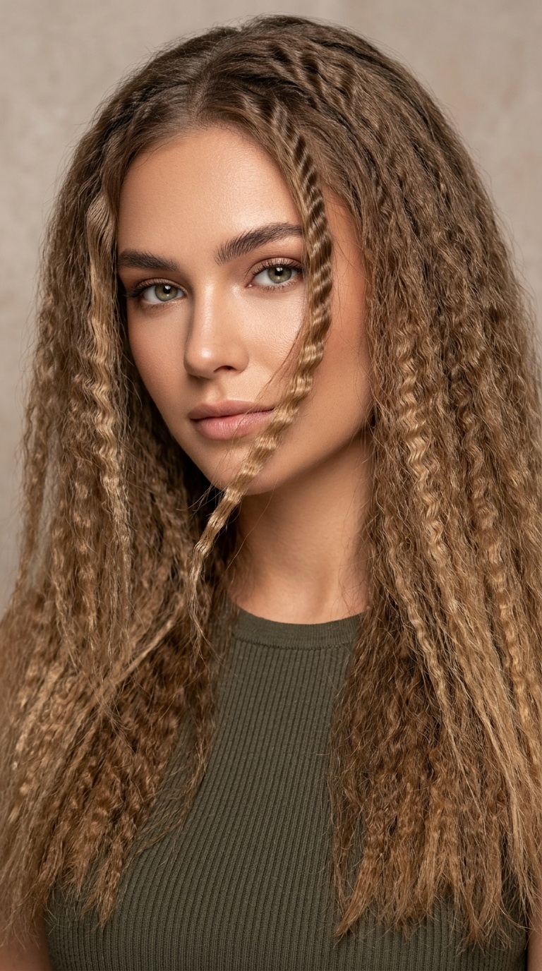 Crimped Face-Framing Tendrils