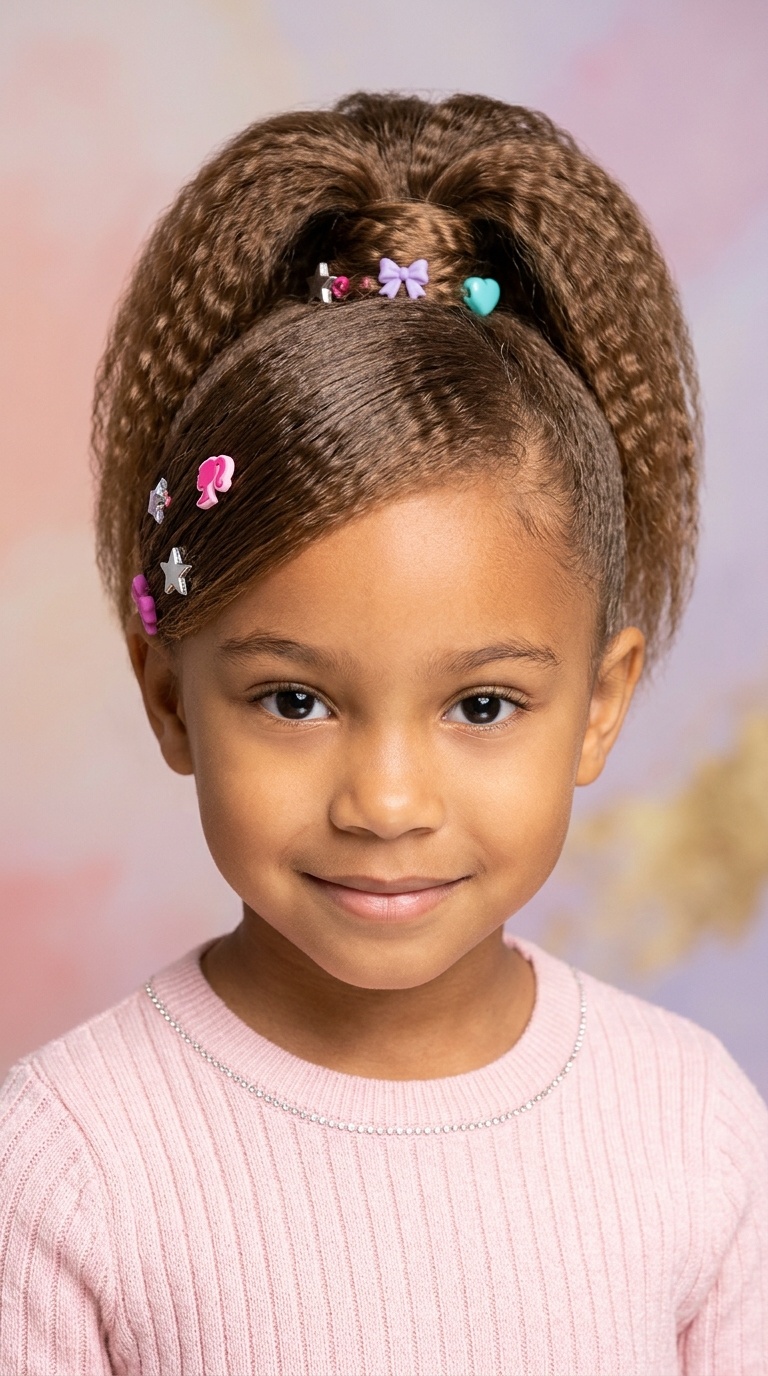 Crimped High Swoop Ponytail