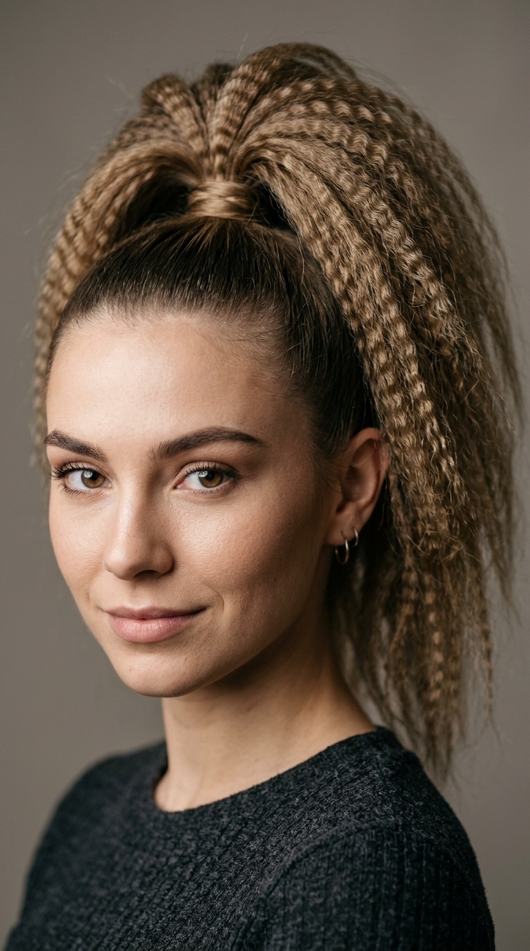 Crimped High-Volume Ponytail