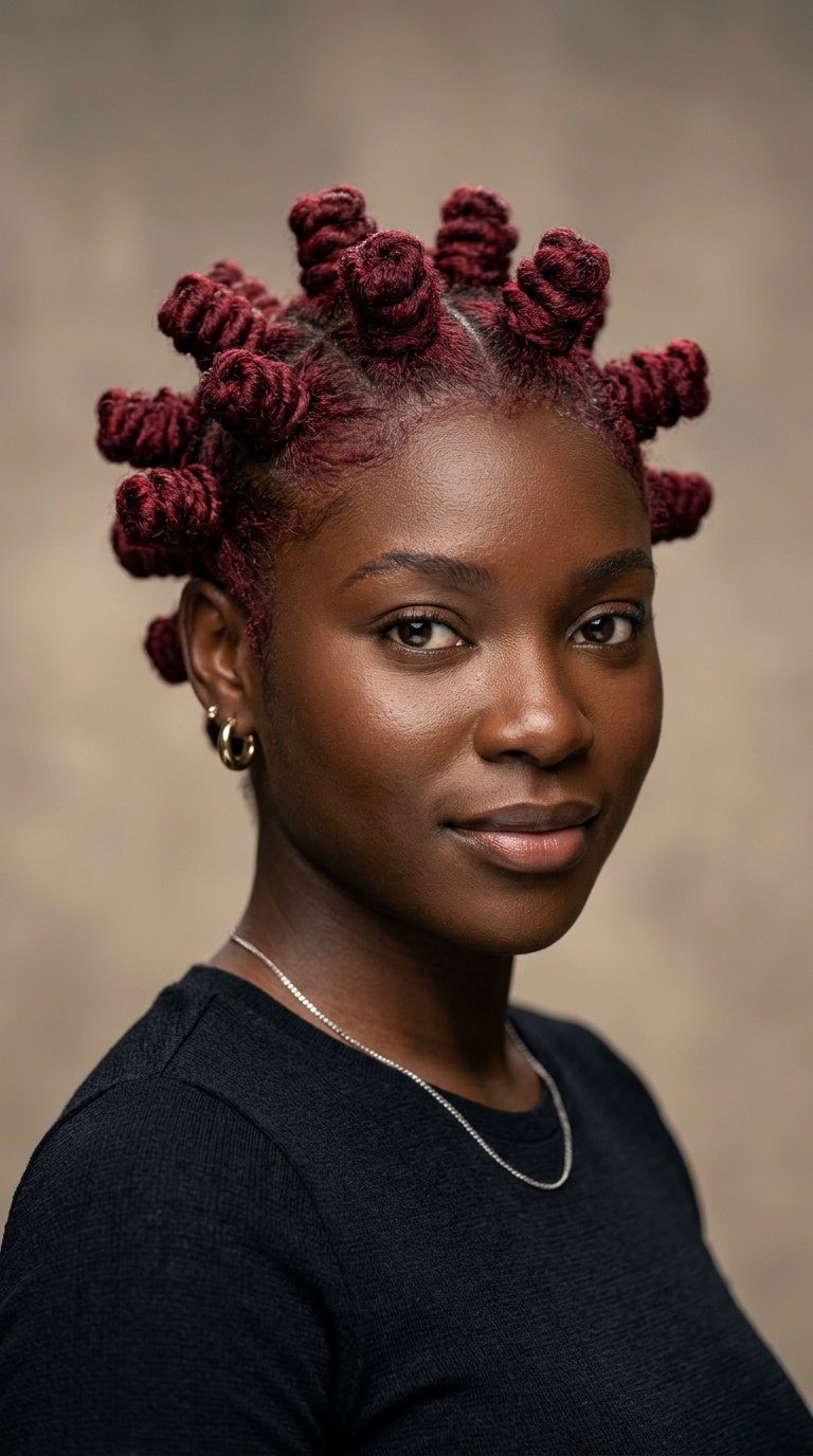 Crimson Bantu Knots