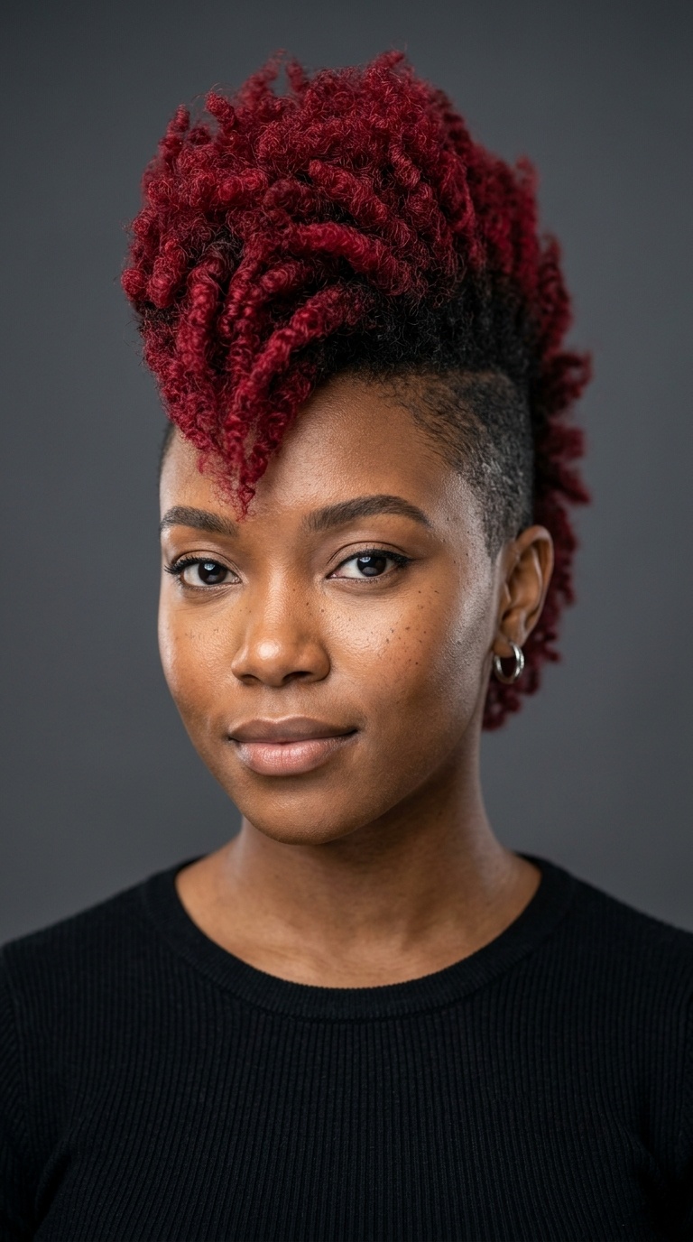 Crimson Red Tapered Mohawk