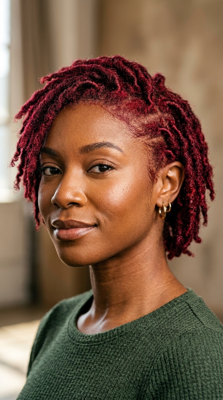 Crimson Red Textured Loc Taper