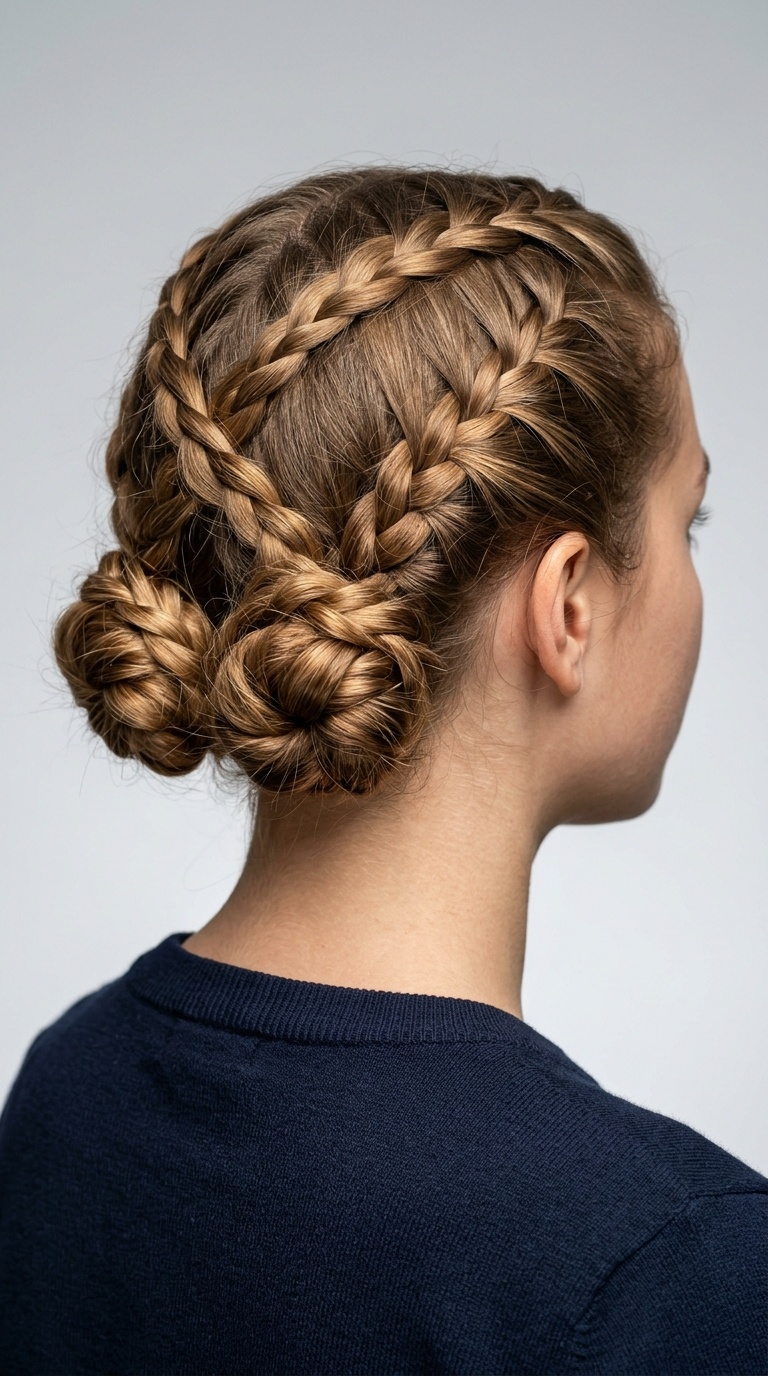 Criss-Cross Braided Buns