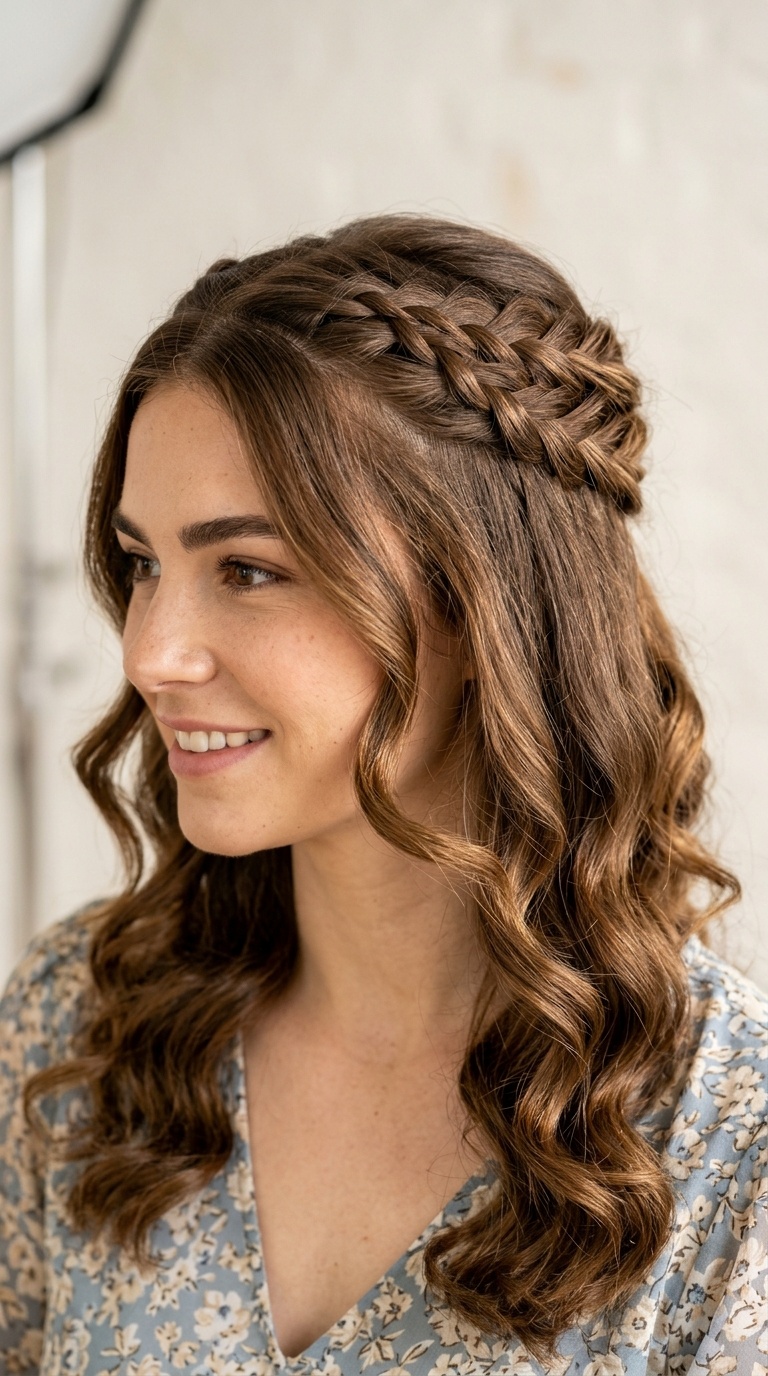 Criss-Cross Braided Half-Up