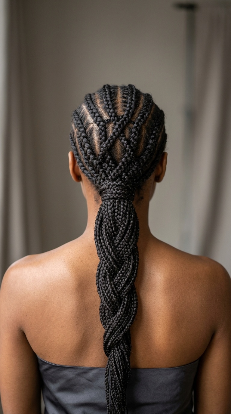 Criss-Cross Braided Low Ponytail