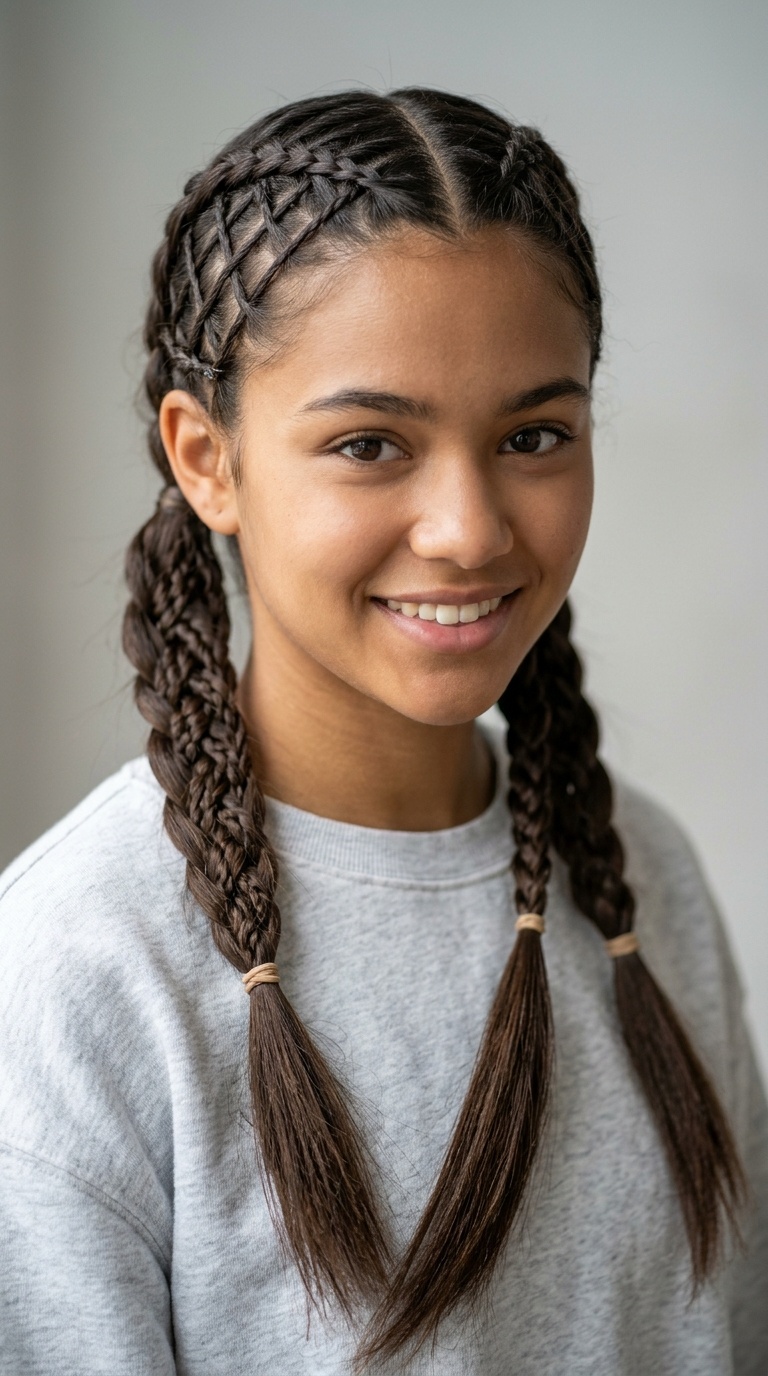 Criss-Cross Braided Pigtails