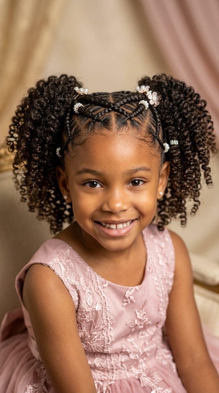 Criss-Cross Braids into Curly Ponies