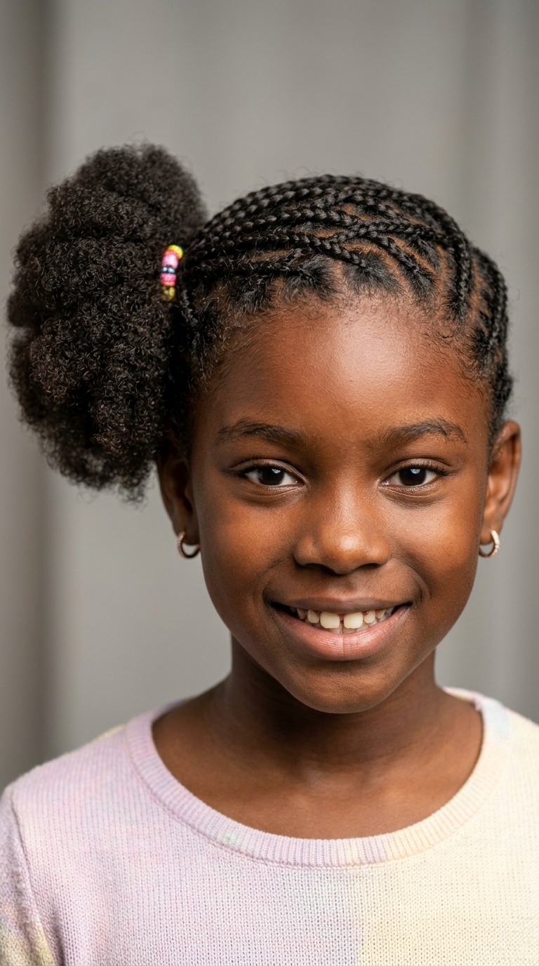 Criss-Cross Braids to Side Puff