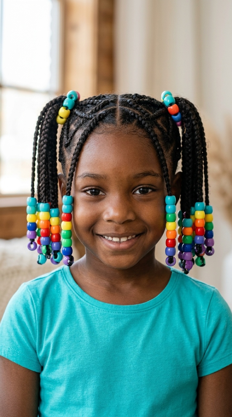 Criss-Cross Braids with Large Barrel Beads